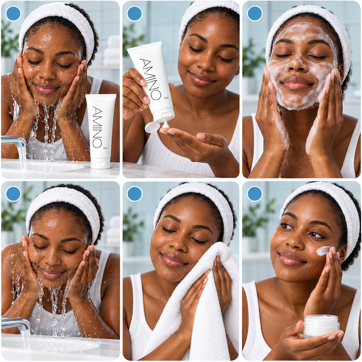 Hatua za kutumia AMINO Acid Cleanser