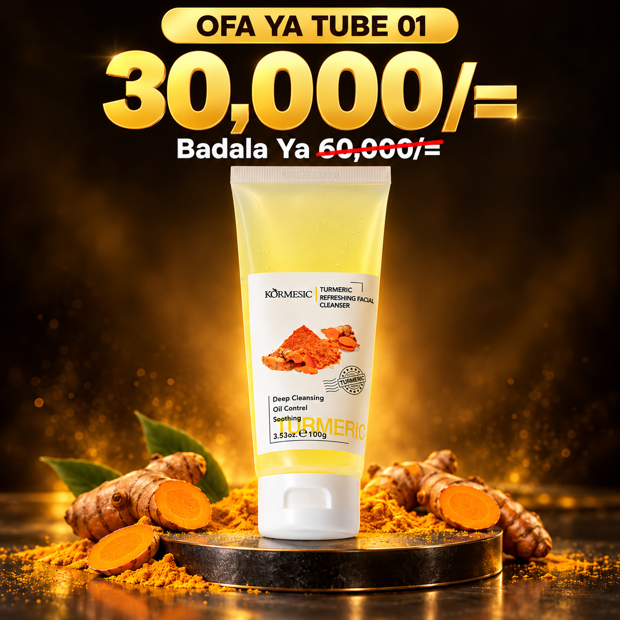 Turmeric Refreshing Facial Cleanser tube moja kwa 30,000/= badala ya 60,000/=