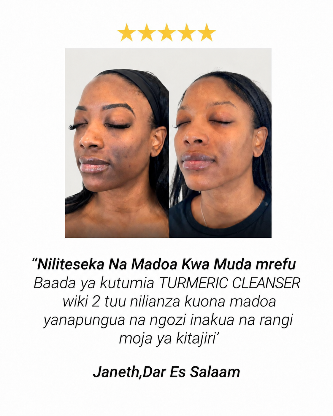 Ushuhuda wa mteja wa Turmeric Refreshing Facial Cleanser
